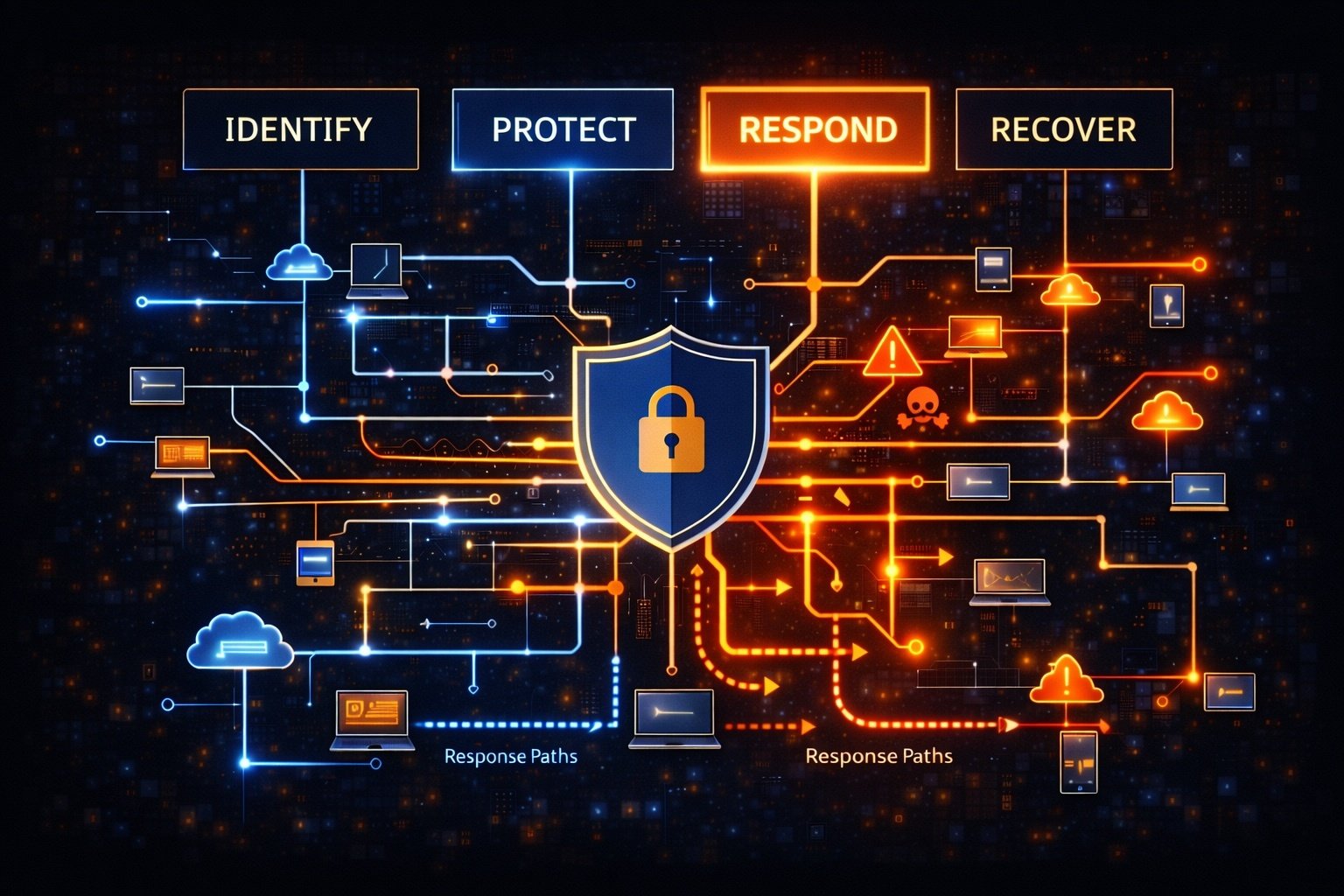 Cybersecurity framework stages visualization