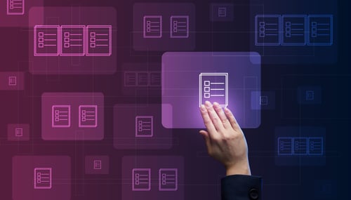 Femal hand moving electronic checklist