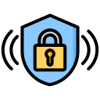 Cyber Resilience with shield and lock superimposed