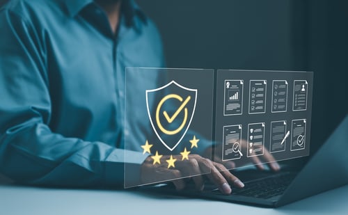 Cyber Insurance underwriter reviewing dashboard